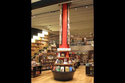 Central pillar filled with books